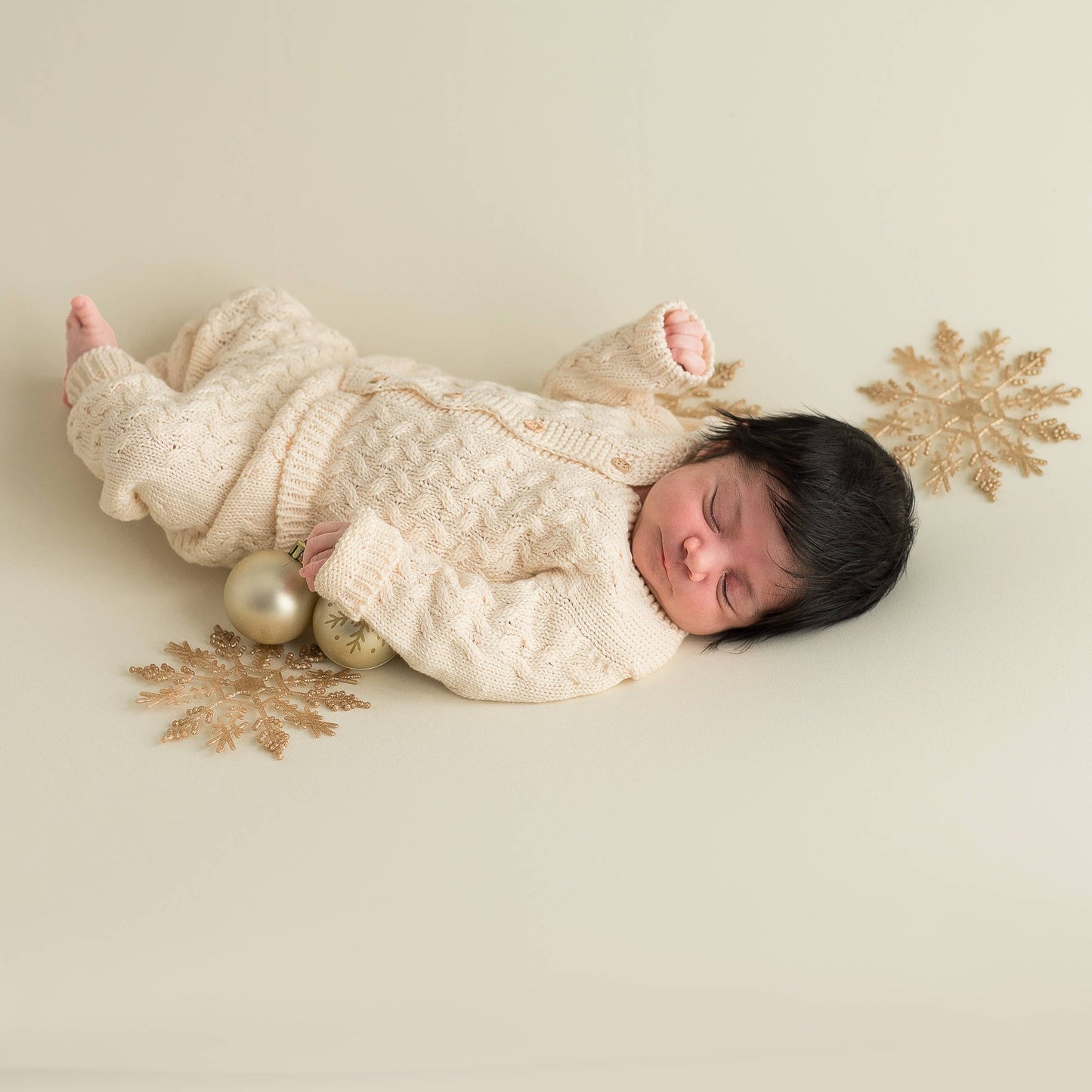 Baby set with cable knit jacket and pants