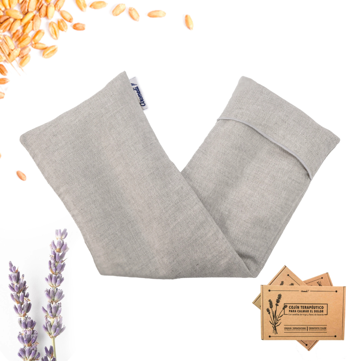 Wärmepolster mit Weizenkernen und Lavendel