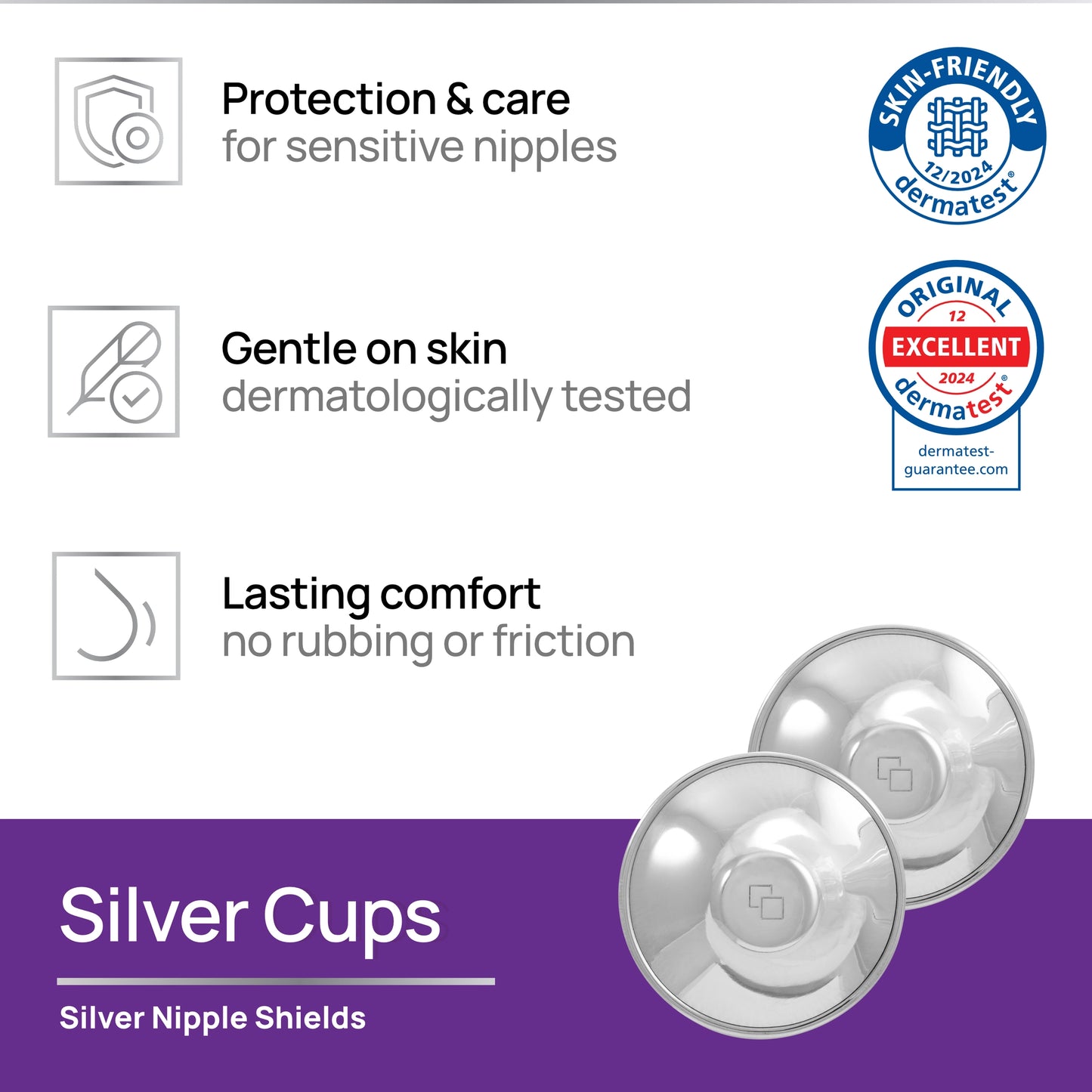 Antibacterial silver nipple shields