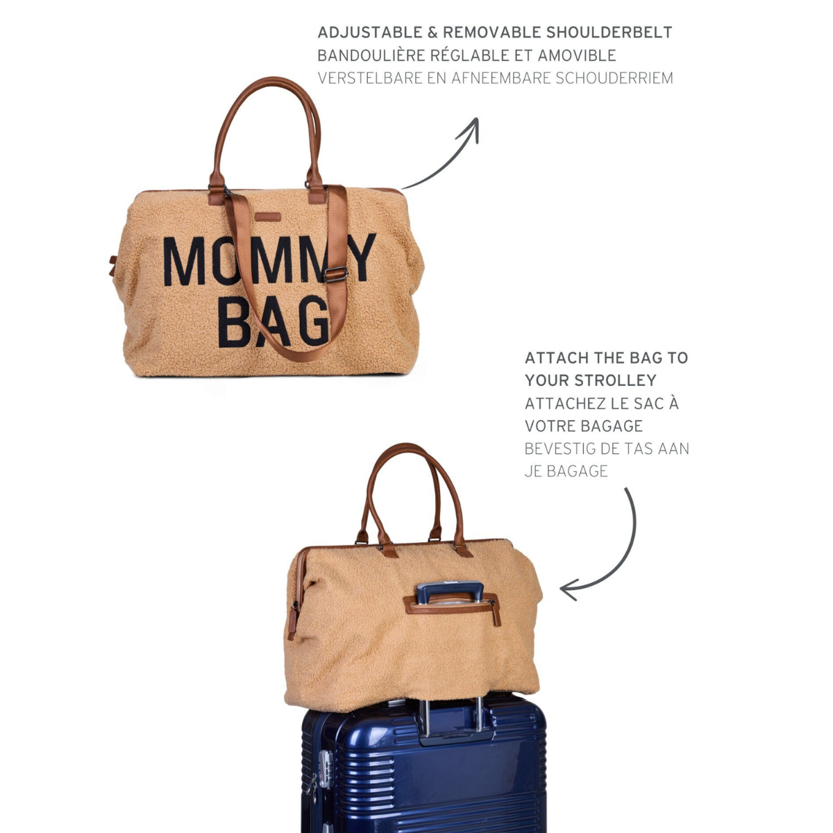 Mommy Bag® stor pusletaske - Teddy - Beige