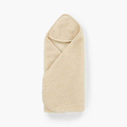 Baby blanket wrap with hood in 100% merino wool