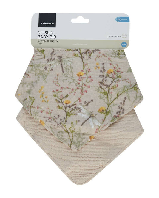 Soft muslin dribble bibs, set of 2