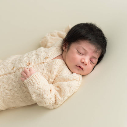 Baby set with cable knit jacket and pants