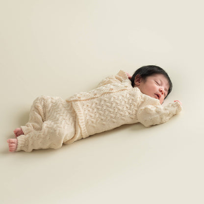 Baby set with cable knit jacket and pants