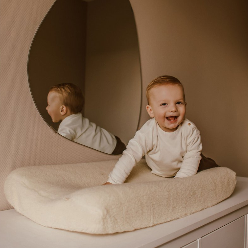 Overtræk til puslepude i 100% børstet merinould 50x70 cm