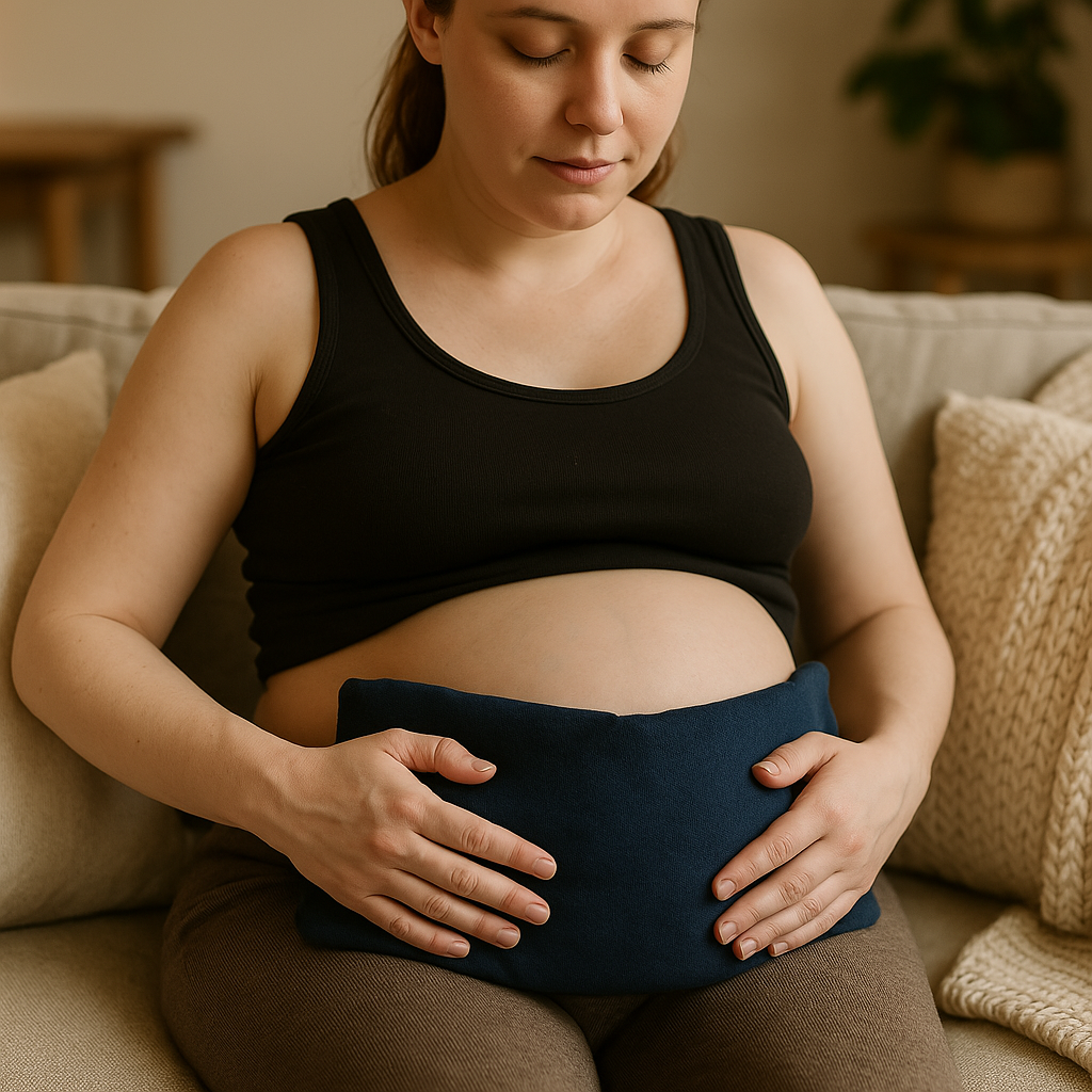 Small heating pad with wheat kernels